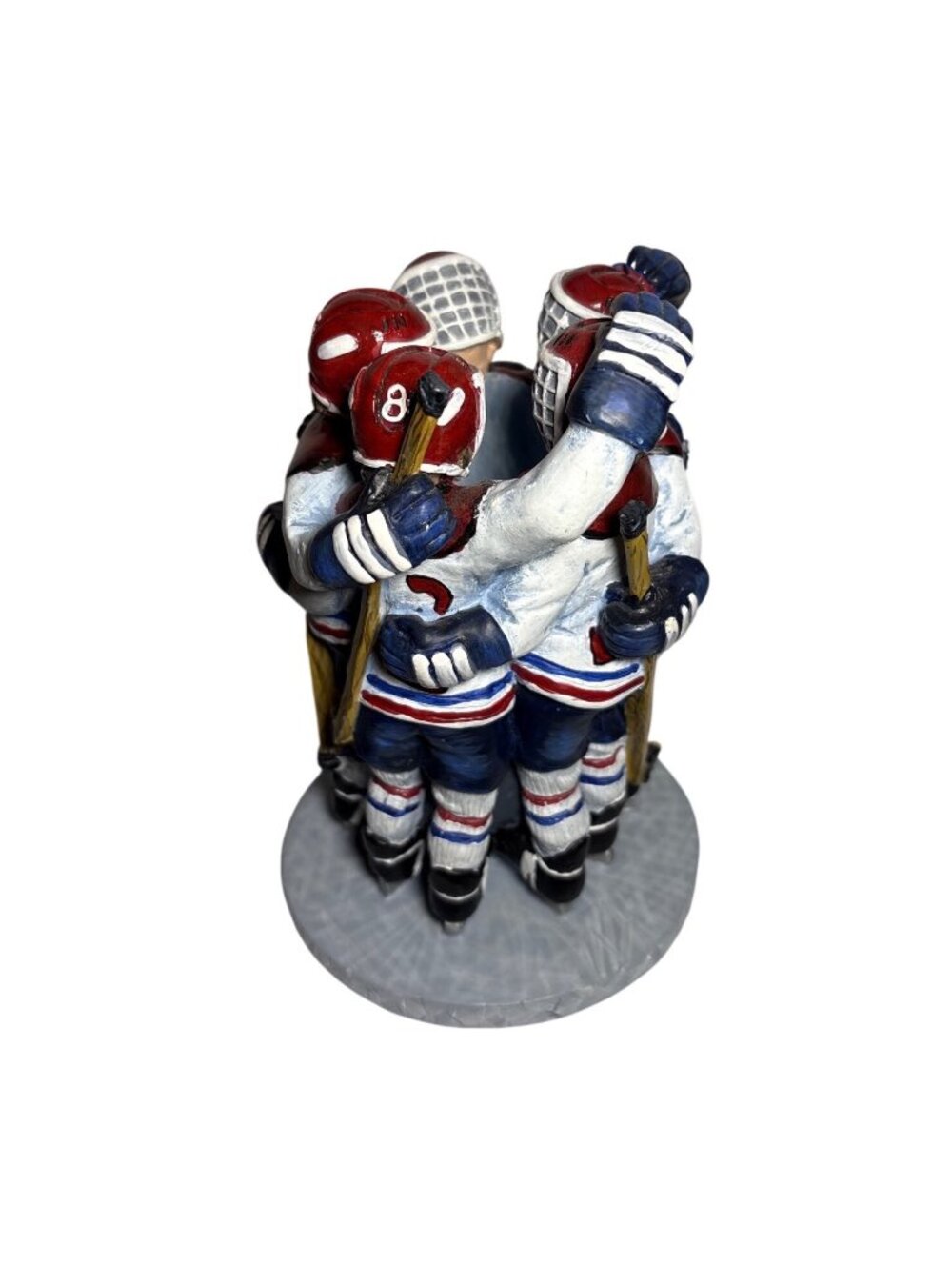 Hockey Team Pen Holder Figurine Red Helmets Innovation Giftware 6.25" Resin